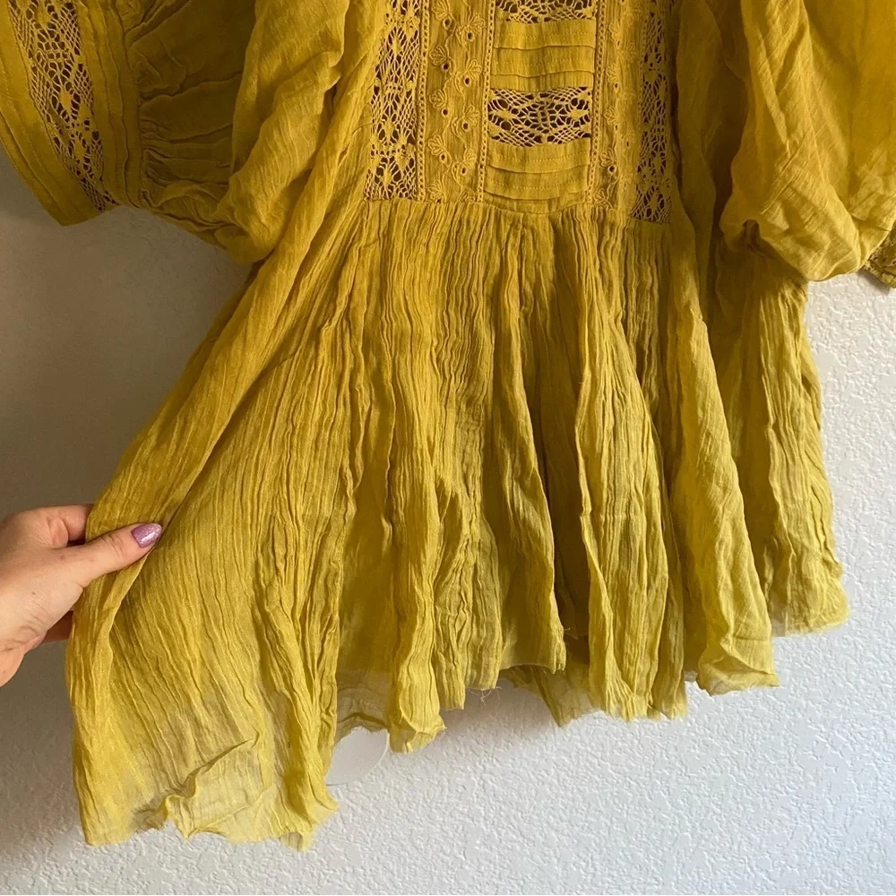 New Free People One Finley Tunic in Dried Palm Top